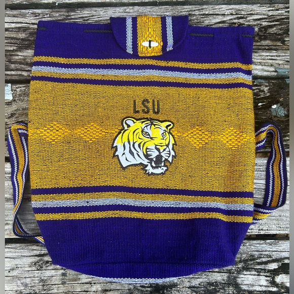 Louisiana State University LSU Tigers Sarape Type Backpack Bag B-5 - Picture 1 of 7
